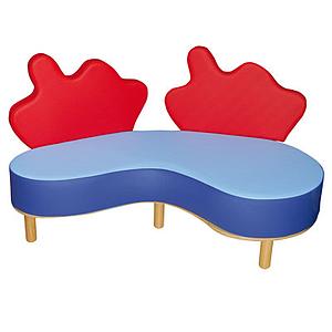 Banquette parent / enfants DESIGN 1 ou 2 dossiers BLEU/ROUGE