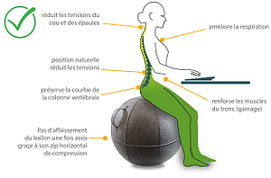 Pouf ERGONOMIQUE forme sphère 